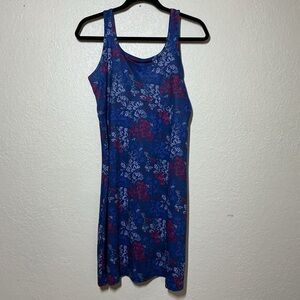 Columbia Navy Floral Print Pullover with Red and White Accents